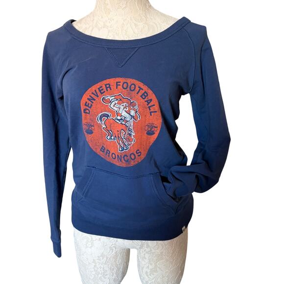 Broncos Sweatshirt Womens Small front pocket excellent Y2K football academia - Picture 1 of 11